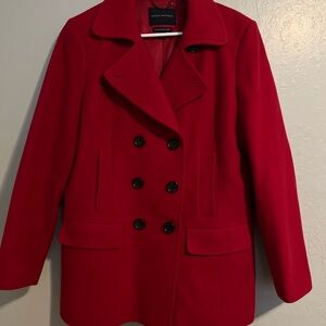 Banana Republic Vibrant Red Pea Coat